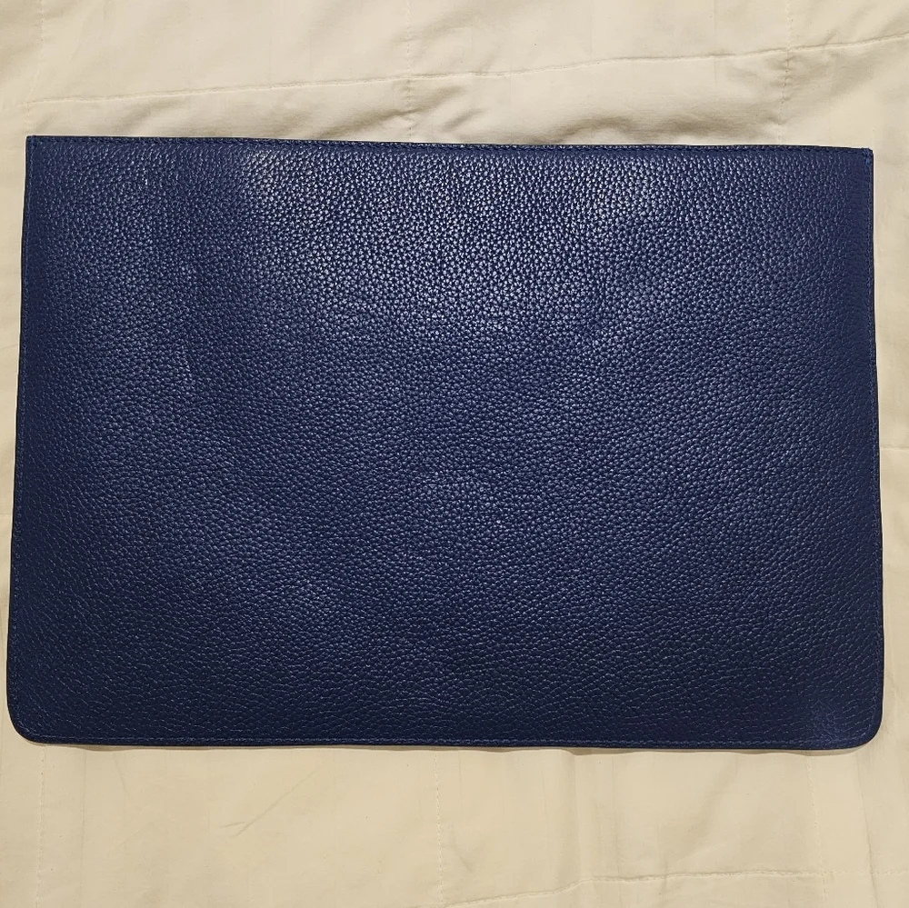 Blue Leather Underarm Portfolio -  13″ Laptop Sleeve by Royce